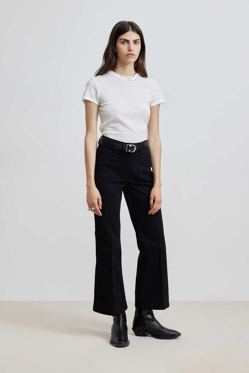 THE CROPPED TROUSERS <br>Denim Black