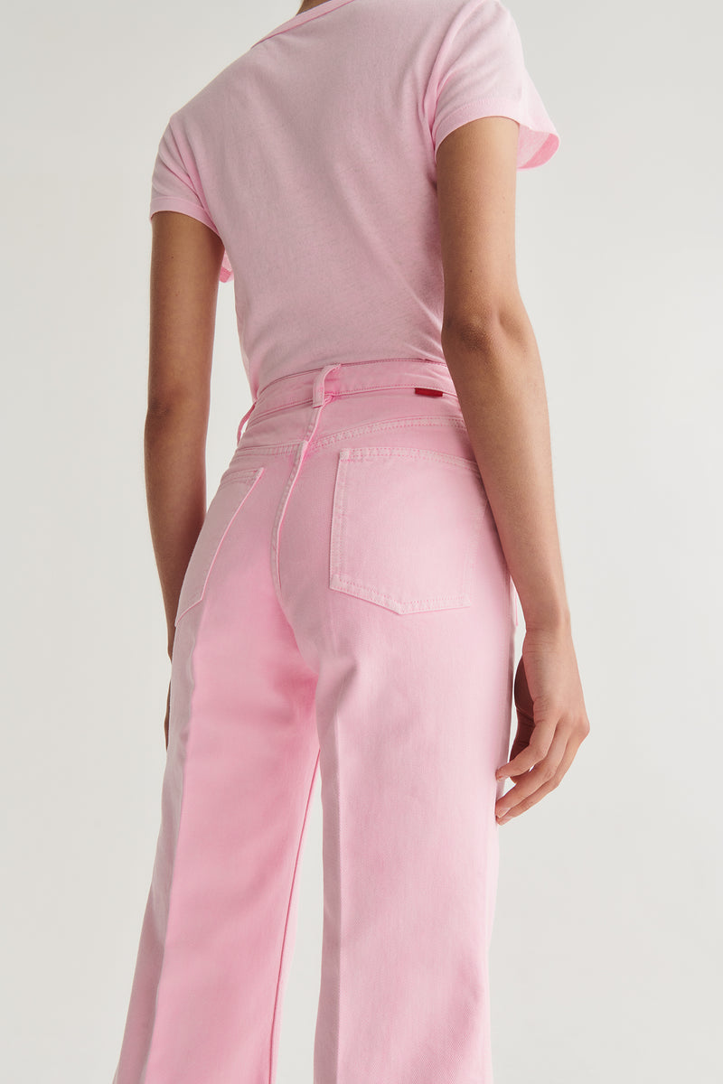 THE CROPPED TROUSERS <br>Denim Pink