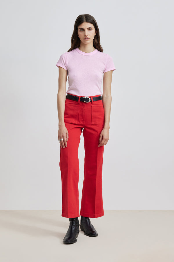 THE CROPPED TROUSERS <br>Denim Red
