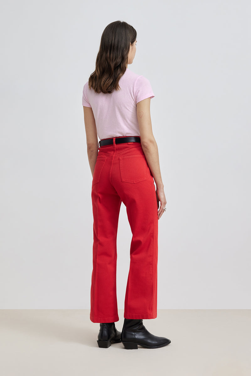 THE CROPPED TROUSERS <br>Denim Red