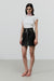 BLACK LEATHER MINI SKIRT