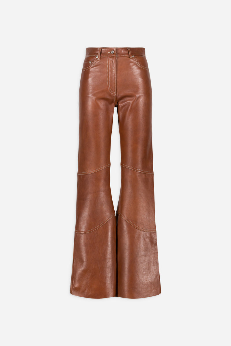 THE LEATHER TROUSERS <br> Caramel