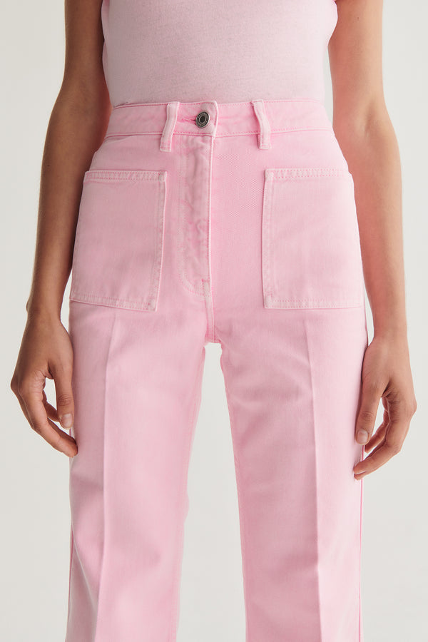 THE CROPPED TROUSERS <br>Denim Pink