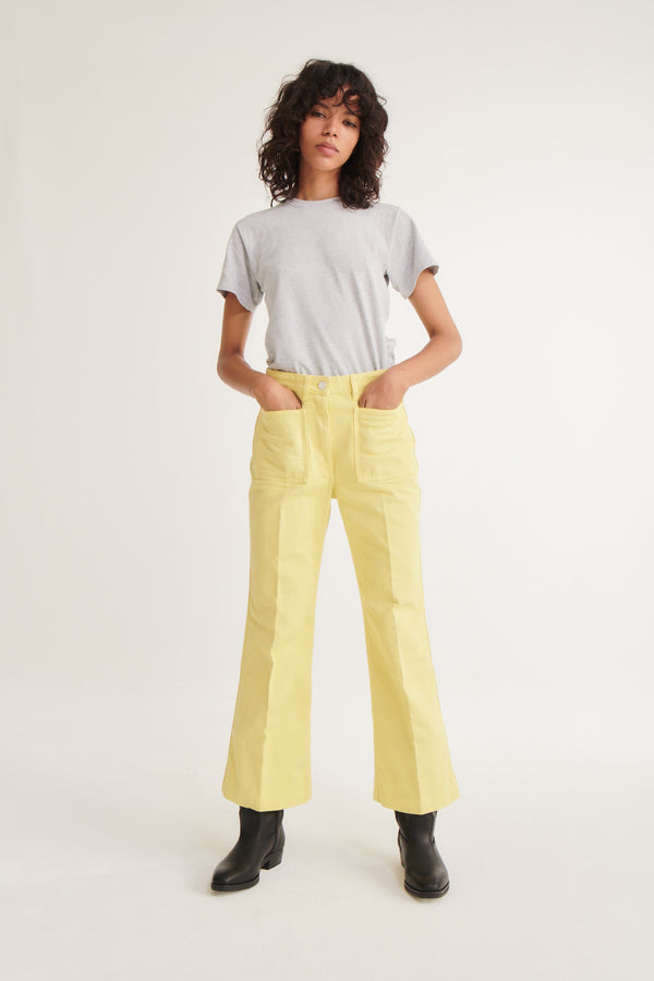 THE CROPPED TROUSERS <br>Denim Yellow